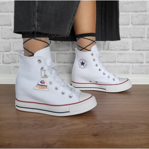 ❤️Converse Chuck Taylor Wedge Platform Sz 9 Womens Shoes Sneakers White A11908C - Picture 3 of 8